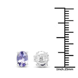 1.50 Carat Genuine Tanzanite .925 Sterling Silver Earrings - Fashion Apparel 