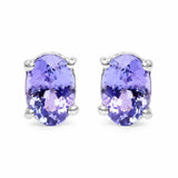 1.50 Carat Genuine Tanzanite .925 Sterling Silver Earrings - Fashion Apparel 
