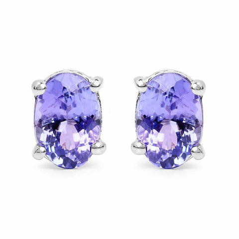 1.50 Carat Genuine Tanzanite .925 Sterling Silver Earrings - Fashion Apparel 