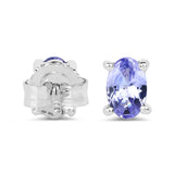 0.88 Carat Genuine Tanzanite .925 Sterling Silver Earrings - Fashion Apparel 