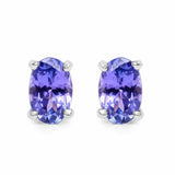 0.88 Carat Genuine Tanzanite .925 Sterling Silver Earrings - Fashion Apparel 