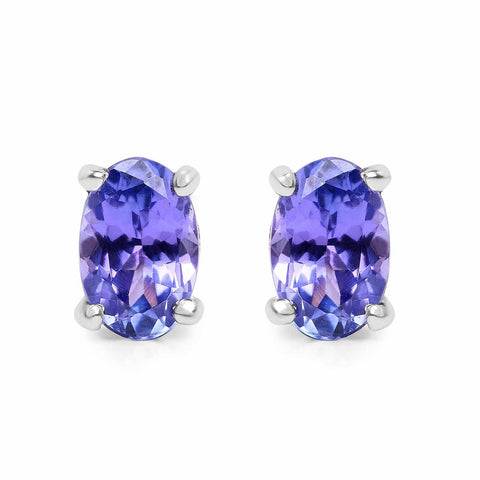 0.88 Carat Genuine Tanzanite .925 Sterling Silver Earrings - Fashion Apparel 
