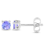 0.46 Carat Genuine Tanzanite .925 Sterling Silver Earrings - Fashion Apparel 