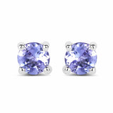 0.46 Carat Genuine Tanzanite .925 Sterling Silver Earrings - Fashion Apparel 