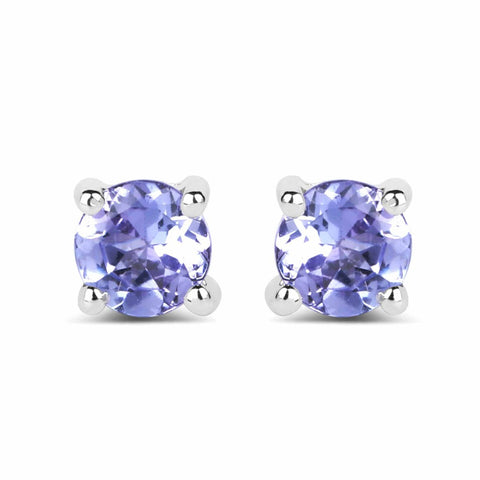 0.46 Carat Genuine Tanzanite .925 Sterling Silver Earrings - Fashion Apparel 