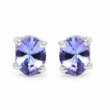 0.66 Carat Genuine Tanzanite .925 Sterling Silver Earrings - Fashion Apparel 