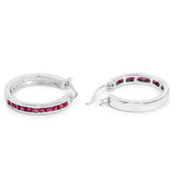 0.99 Carat Genuine Ruby .925 Sterling Silver Earrings - Fashion Apparel 