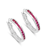 0.99 Carat Genuine Ruby .925 Sterling Silver Earrings - Fashion Apparel 