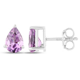 1.25 Carat Genuine Amethyst .925 Sterling Silver Earrings - Fashion Apparel 