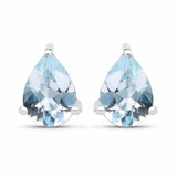 1.64 Carat Genuine Blue Topaz .925 Sterling Silver Earrings - Fashion Apparel 