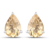 1.31 Carat Genuine Citrine .925 Sterling Silver Earrings - Fashion Apparel 