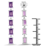 5.50 Carat Genuine Amethyst .925 Sterling Silver Earrings - Fashion Apparel 
