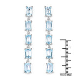 6.80 Carat Genuine Blue Topaz .925 Sterling Silver Earrings - Fashion Apparel 