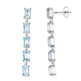 6.80 Carat Genuine Blue Topaz .925 Sterling Silver Earrings - Fashion Apparel 