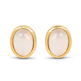 14K Yellow Gold Plated 0.96 Carat Genuine Ethiopian Opal .925 Sterling Silver Earrings - Fashion Apparel 