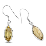 5.60 Carat Genuine Lemon Quartz .925 Sterling Silver Earrings - Fashion Apparel 