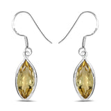 5.60 Carat Genuine Lemon Quartz .925 Sterling Silver Earrings - Fashion Apparel 