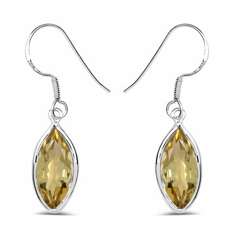 5.60 Carat Genuine Lemon Quartz .925 Sterling Silver Earrings - Fashion Apparel 