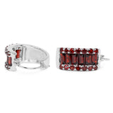 5.84 Carat Genuine Garnet .925 Sterling Silver Earrings - Fashion Apparel 