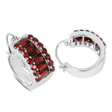 5.84 Carat Genuine Garnet .925 Sterling Silver Earrings - Fashion Apparel 