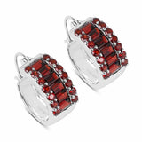 5.84 Carat Genuine Garnet .925 Sterling Silver Earrings - Fashion Apparel 