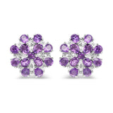 3.80 Carat Genuine Amethyst .925 Sterling Silver Earrings - Fashion Apparel 