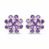 3.80 Carat Genuine Amethyst .925 Sterling Silver Earrings - Fashion Apparel 