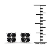 1.04 Carat Genuine Black Sapphire .925 Sterling Silver Earrings - Fashion Apparel 