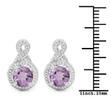 1.46 Carat Genuine Amethyst .925 Sterling Silver Earrings - Fashion Apparel 