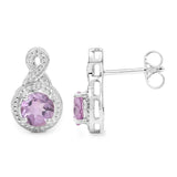1.46 Carat Genuine Amethyst .925 Sterling Silver Earrings - Fashion Apparel 