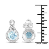 1.90 Carat Genuine Blue Topaz .925 Sterling Silver Earrings - Fashion Apparel 