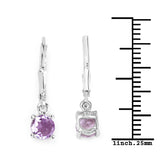 1.00 Carat Genuine Pink Amethyst .925 Sterling Silver Earrings - Fashion Apparel 