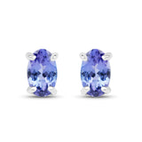 0.50 Carat Genuine Tanzanite .925 Sterling Silver Earrings - Fashion Apparel 