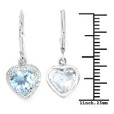 4.00 Carat Genuine Blue Topaz .925 Sterling Silver Earrings - Fashion Apparel 