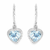 4.00 Carat Genuine Blue Topaz .925 Sterling Silver Earrings - Fashion Apparel 