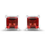 2.64 Carat Genuine Garnet .925 Sterling Silver Earrings - Fashion Apparel 