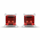 2.64 Carat Genuine Garnet .925 Sterling Silver Earrings - Fashion Apparel 