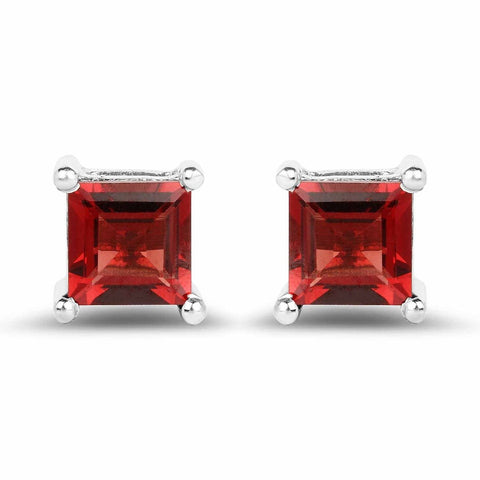 2.64 Carat Genuine Garnet .925 Sterling Silver Earrings - Fashion Apparel 