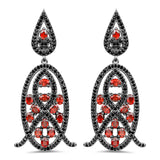 7.63 Carat Genuine Garnet and Black Spinel .925 Sterling Silver Earrings - Fashion Apparel 