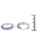 3.06 Carat Genuine Tanzanite .925 Sterling Silver Earrings - Fashion Apparel 