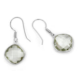 18.10 Carat Genuine Green Amethyst .925 Sterling Silver Earrings - Fashion Apparel 