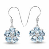 5.08 Carat Genuine Blue Topaz and White Topaz .925 Sterling Silver Earrings - Fashion Apparel 