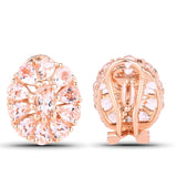 14K Rose Gold Plated 3.46 Carat Genuine Morganite .925 Sterling Silver Earrings - Fashion Apparel 