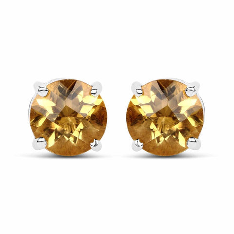 1.38 Carat Genuine Citrine .925 Sterling Silver Earrings - Fashion Apparel 