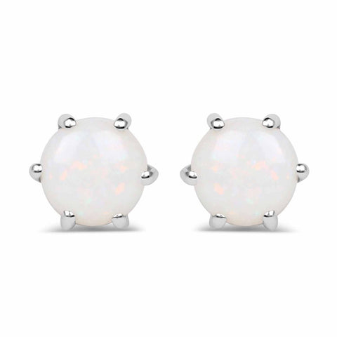 0.74 Carat Genuine Opal .925 Sterling Silver Earrings - Fashion Apparel 