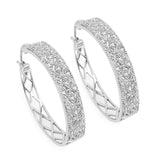 0.31 Carat Genuine White Diamond .925 Sterling Silver Earrings - Fashion Apparel 