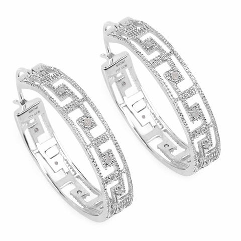 0.30 Carat Genuine White Diamond .925 Sterling Silver Earrings - Fashion Apparel 