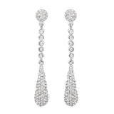0.97 Carat Genuine White Diamond .925 Sterling Silver Earrings - Fashion Apparel 