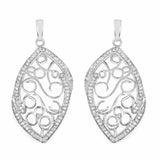 0.73 Carat Genuine White Diamond .925 Sterling Silver Earrings - Fashion Apparel 