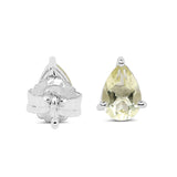 1.24 Carat Genuine Lemon Quartz .925 Sterling Silver Earrings - Fashion Apparel 